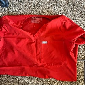 Red FIG scrub top
